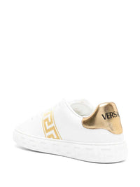 VERSACE Versace Women Leather Sneakers With Greek Embroidery