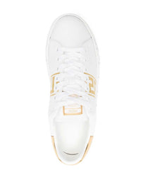 VERSACE Versace Women Leather Sneakers With Greek Embroidery