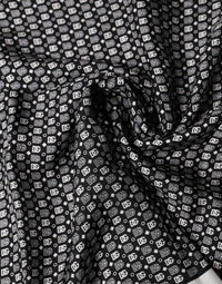 Dolce & Gabbana White Black Patterned Square Foulard Men's Scarf