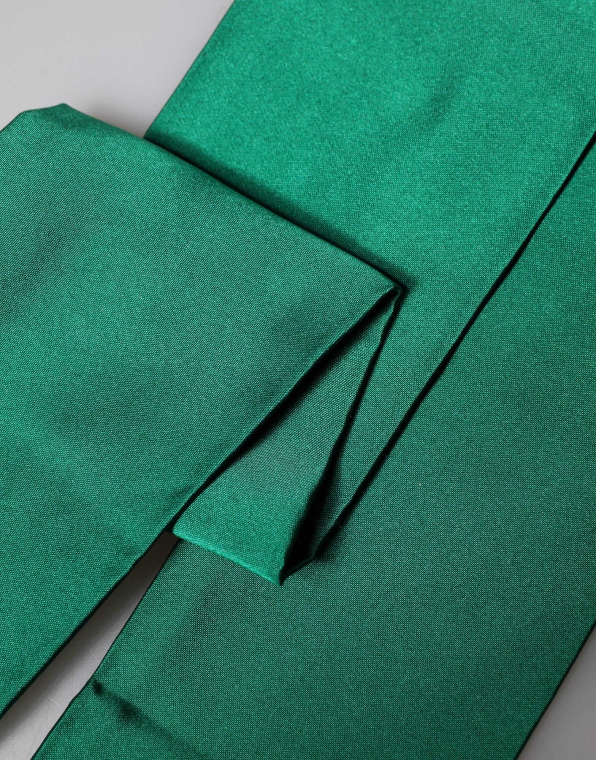 Dolce & Gabbana Green Silk Fringes Neck Wrap Foulard Men's Scarf