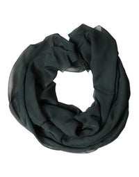 Dolce & Gabbana Dark Green Silk Neck Wrap Foulard Women's Scarf