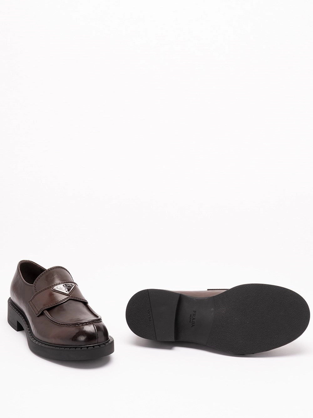 Prada Prada Men Aged Leather Loafers
