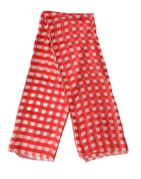 Dolce & Gabbana Red Checkered Stole Neck Wrap Shawl Men's Scarf