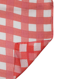 Dolce & Gabbana Red Checkered Stole Neck Wrap Shawl Men's Scarf