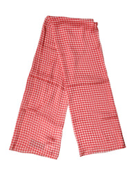 Dolce & Gabbana Red Checkered Silk Neck Wrap Shawl Men's Scarf