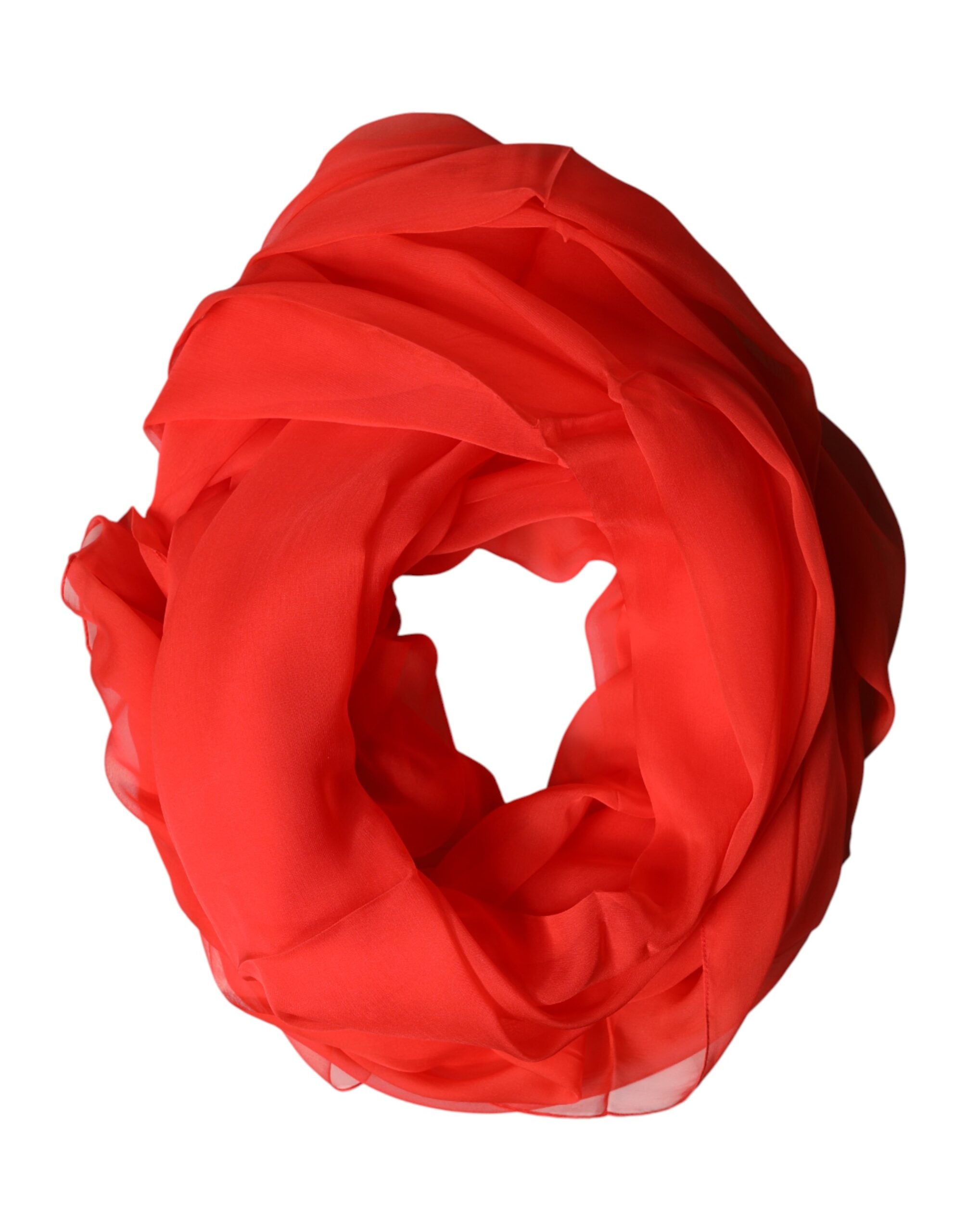 Dolce & Gabbana Red Stole Silk Neck Wrap Shawl Men's Scarf