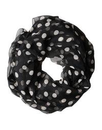 Dolce & Gabbana Black Polka Dot Silk Neck Wrap Shawl 205cm x 137cm Men's Scarf