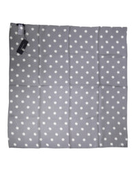Dolce & Gabbana Blue Polka Dot Silk Square Foulard 91.5cm x 89.5cm Men's Scarf