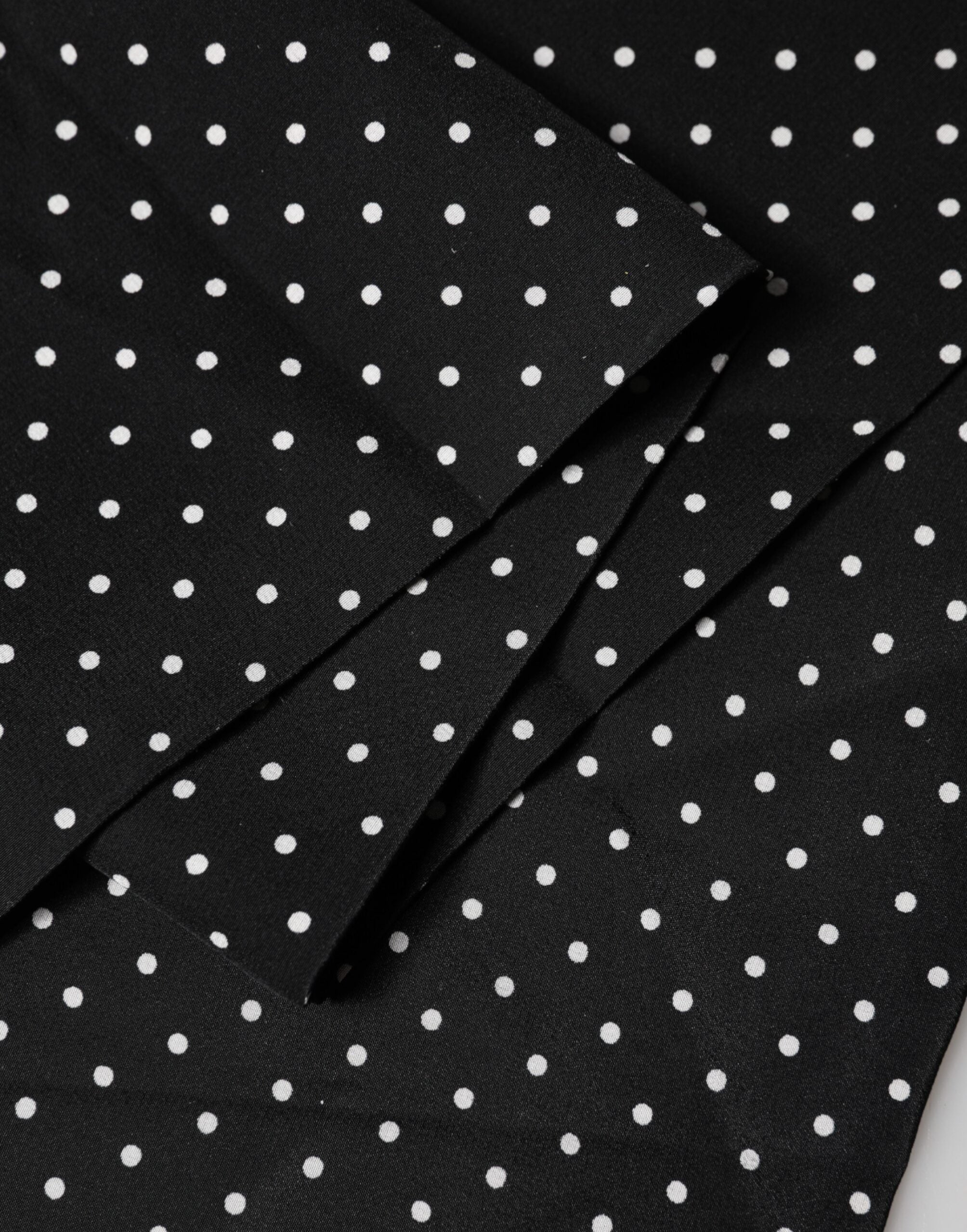 Dolce & Gabbana Black Polka Dot Neck Wrap Foulard 133.5cm x 12.5cm Men's Scarf