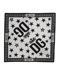 Dolce & Gabbana White DG Crown Print Square Foulard 52cm x 50.5cm Men's Scarf