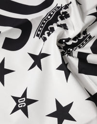 Dolce & Gabbana White DG Crown Print Square Foulard 52cm x 50.5cm Men's Scarf