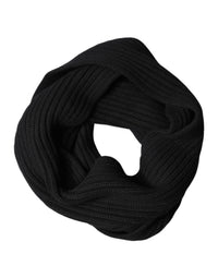 Dolce & Gabbana Black Cashmere Knit Neck Wrap Shawl 202cm x 26cm Men's Scarf