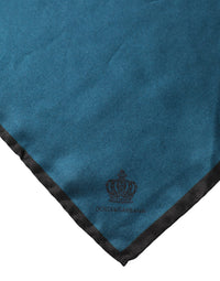 Dolce & Gabbana Blue Silk Square Pocket Handkerchief Men's Scarf