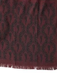 Dolce & Gabbana Maroon Patterned Silk Wrap Foulard Men 133cm x 22cm Men's Scarf