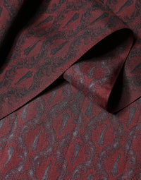Dolce & Gabbana Maroon Patterned Silk Wrap Foulard Men 133cm x 22cm Men's Scarf