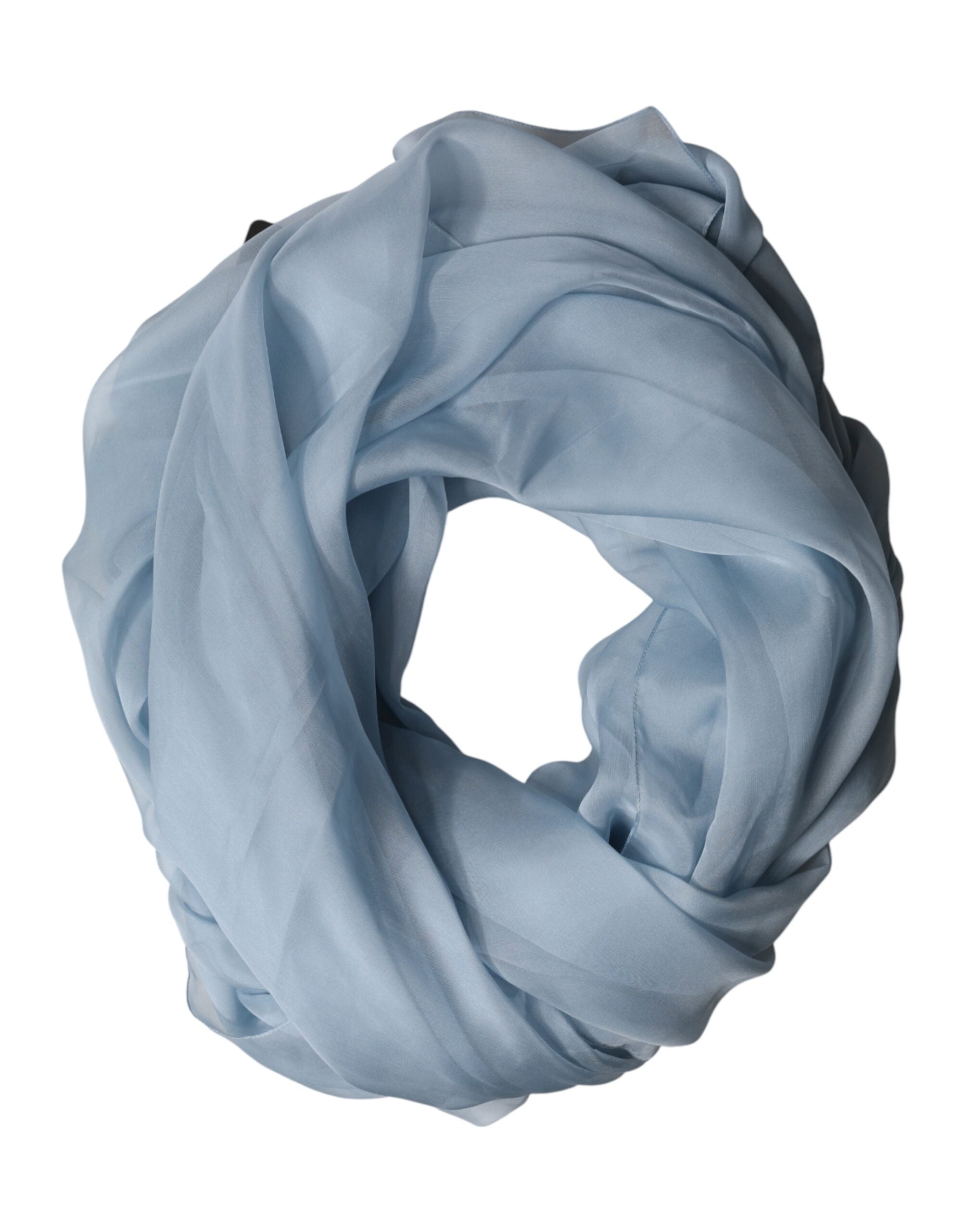 Dolce & Gabbana Light Blue Silk Stole Neck Wrap Shawl 200cm x 130cm Men's Scarf