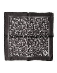 Dolce & Gabbana Brown Jazz Club Square Handkerchief Men 32cm x 31cm Men's Scarf