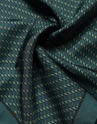 Dolce & Gabbana Dark Green Silk Patterned Handkerchief 32cm x 31cm Men's Scarf