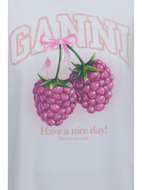 Ganni Women Cotton Raspberry T-Shirt