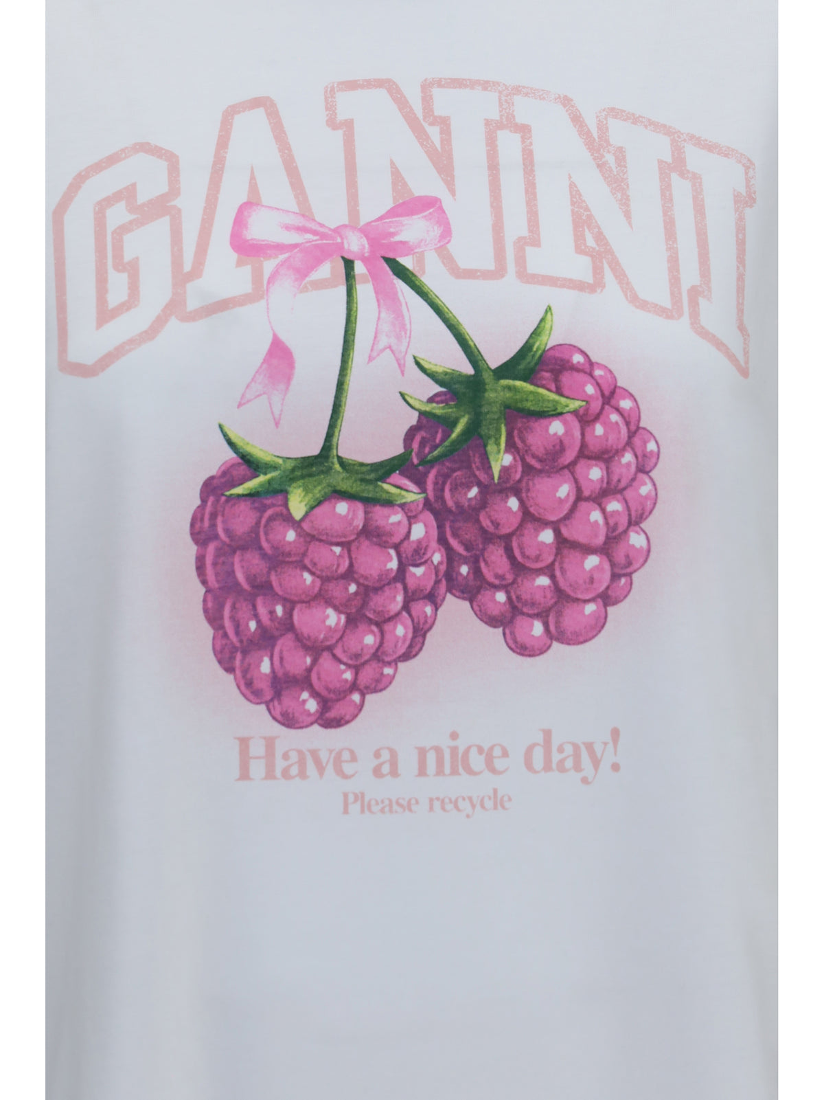 Ganni Women Cotton Raspberry T-Shirt