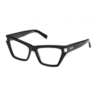 MCM Eyeglasses Cat Eye Full Rim, Shiny Black Frame and Clear Demo Lenses Lens MW5005001