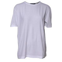 Dolce & Gabbana White Cotton Crew Neck Short Sleeves Women's T-shirt