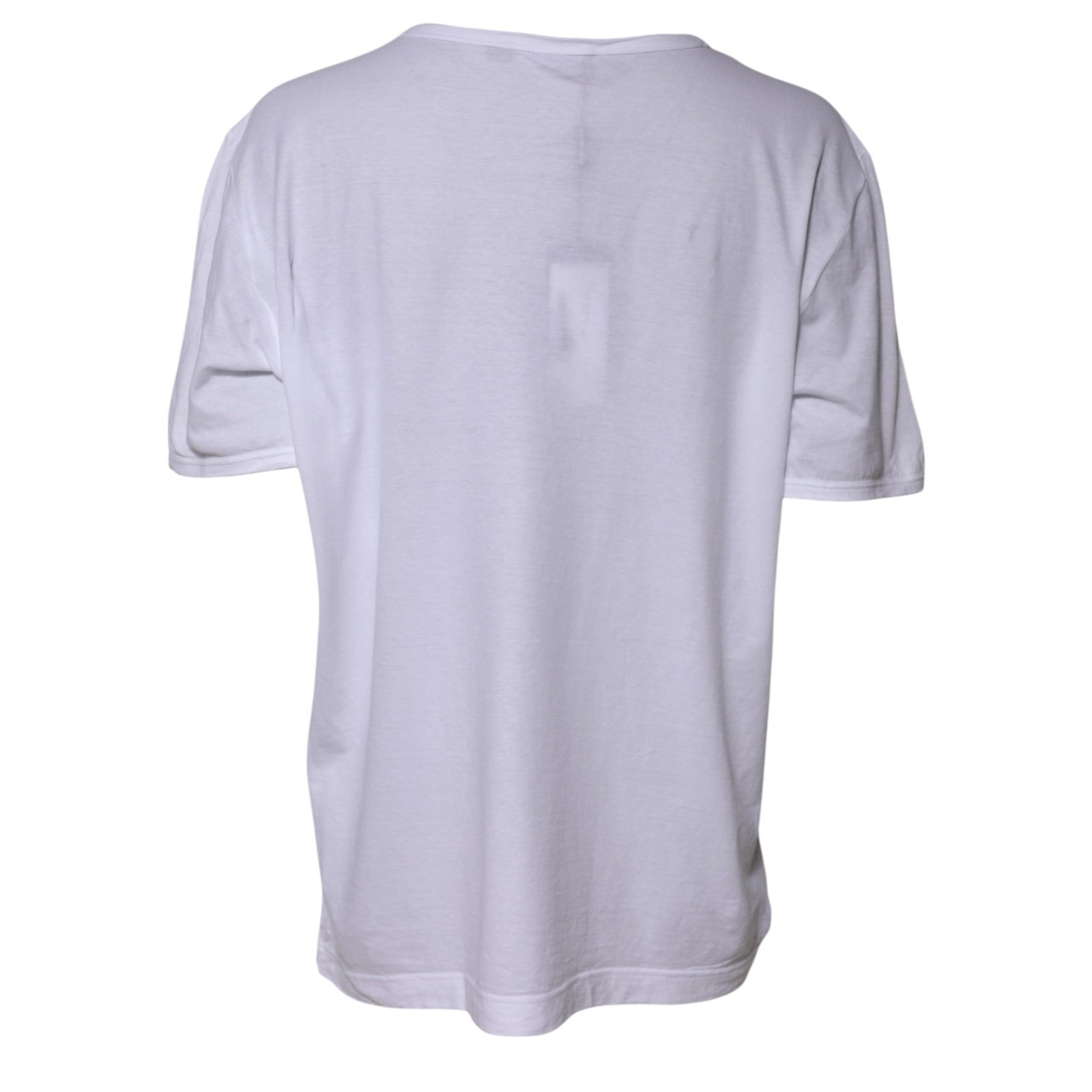 Dolce & Gabbana White Cotton Crew Neck Short Sleeves Women's T-shirt