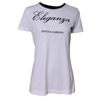 Dolce & Gabbana White Eleganza Cotton Crew Neck Tee Women's T-shirt