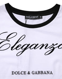 Dolce & Gabbana White Eleganza Cotton Crew Neck Tee Women's T-shirt