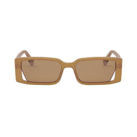 Fendi Fendi Sunglasses Rectangle Full Rim, Shiny Orange Frame and Brown Lens FE40164I44J