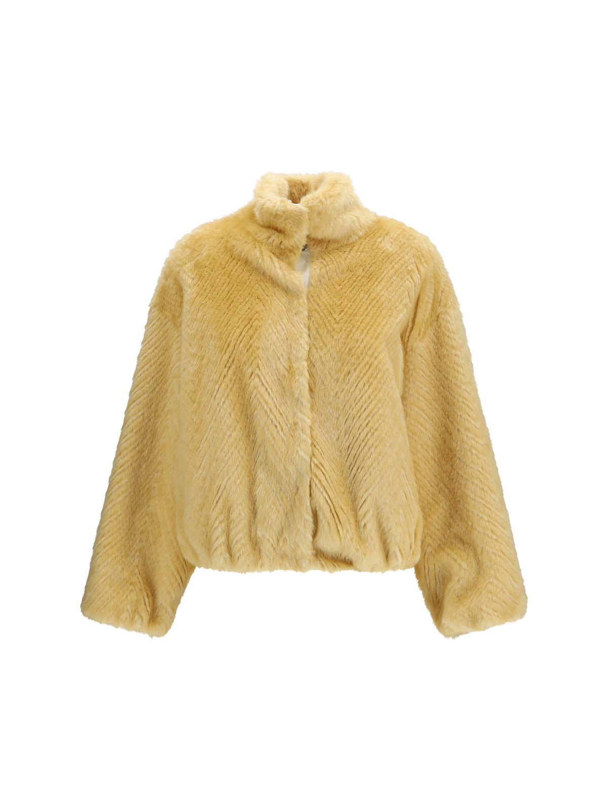 Forte_Forte Women Chevron Faux Fur Bomber Jacket