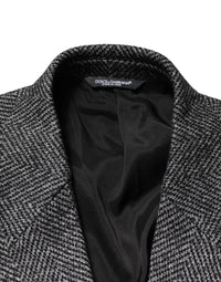 Dolce & Gabbana Gray Wool Blend Long Trench Coat Men Men's Jacket