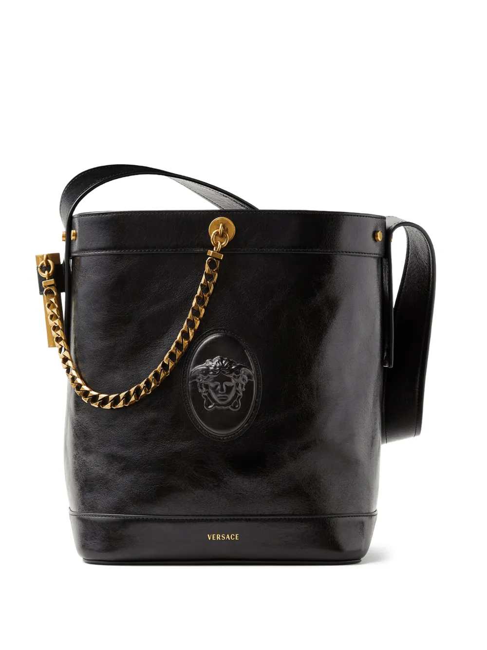 VERSACE Versace Women Pivot Small Leather Bucket Bag