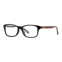 Gucci Eyeglasses Square Full Rim, Shiny Black/Green/Red Frame and Clear Demo Lenses Lens GG0720OA002