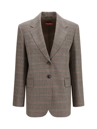 Max Mara Studio Women Checked Pattern Wool Blazer