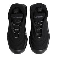 Dolce & Gabbana Black Slip On Low Top Wave Sneakers Women's Shoes