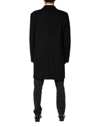 Dolce & Gabbana Black Wool Single Breasted Long Coat Men's Jacket