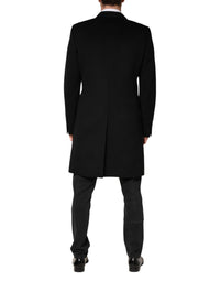 Dolce & Gabbana Black Wool Double Breasted TrenchCoat Men's Jacket