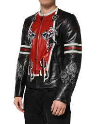 Dolce & Gabbana Multicolor Guns n' Roses Full Zip Men Biker Men's Jacket