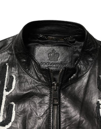 Dolce & Gabbana Black Guns n' Roses FullZip Men Biker Men's Jacket