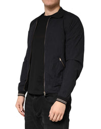Dolce & Gabbana Dark Blue Cotton Full Zip Bomber Men Men's Jacket