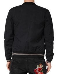 Dolce & Gabbana Dark Blue Cotton Full Zip Bomber Men Men's Jacket