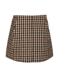 Ganni Women Checked Wool Mini Skirt