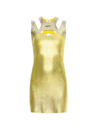 Casablanca Women Mini Dress With Cutouts And Metallic Print