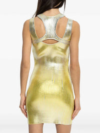 Casablanca Women Mini Dress With Cutouts And Metallic Print