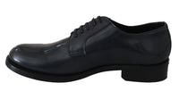 Dolce & Gabbana Dolce & Gabbana Blue Leather Derby Dress Formal Men's Shoes