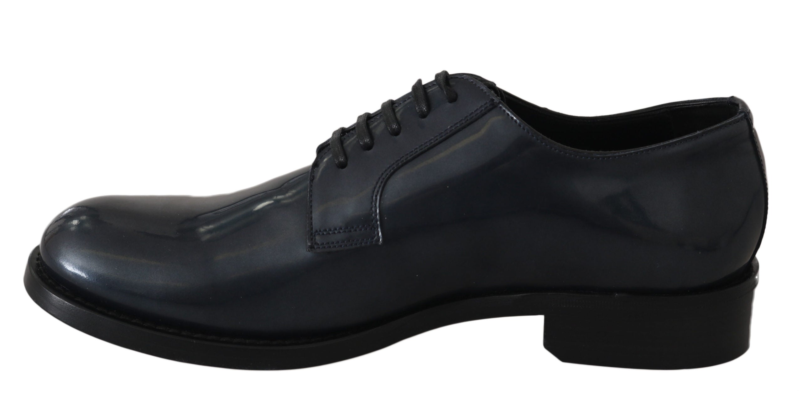 Dolce & Gabbana Dolce & Gabbana Blue Leather Derby Dress Formal Men's Shoes