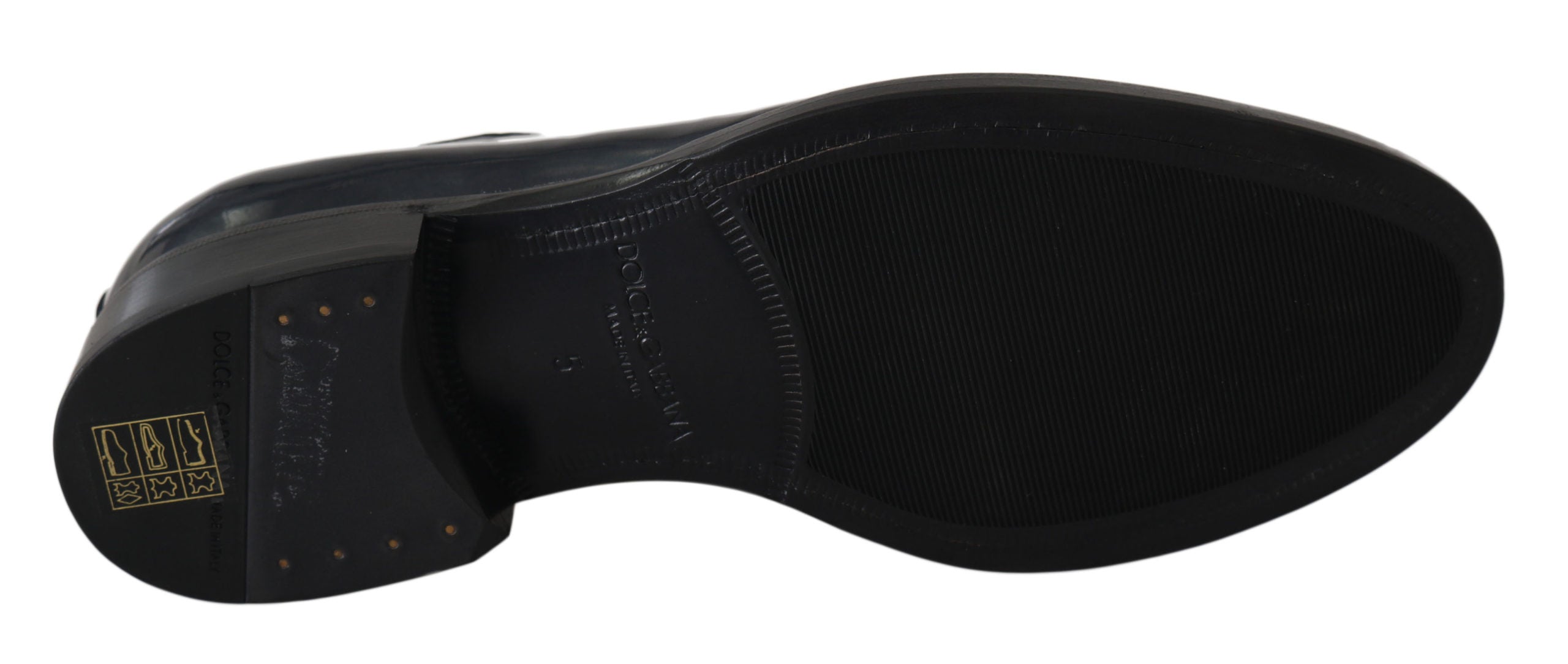 Dolce & Gabbana Dolce & Gabbana Blue Leather Derby Dress Formal Men's Shoes
