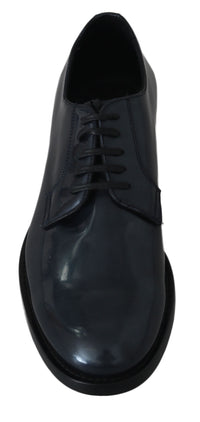 Dolce & Gabbana Dolce & Gabbana Blue Leather Derby Dress Formal Men's Shoes