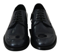 Dolce & Gabbana Dolce & Gabbana Blue Leather Derby Dress Formal Men's Shoes